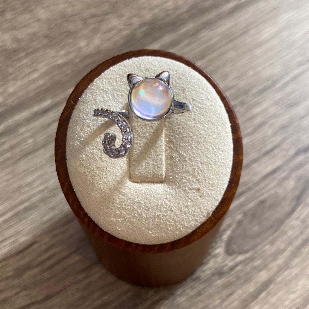 Moonstone Kitty Ring NEW